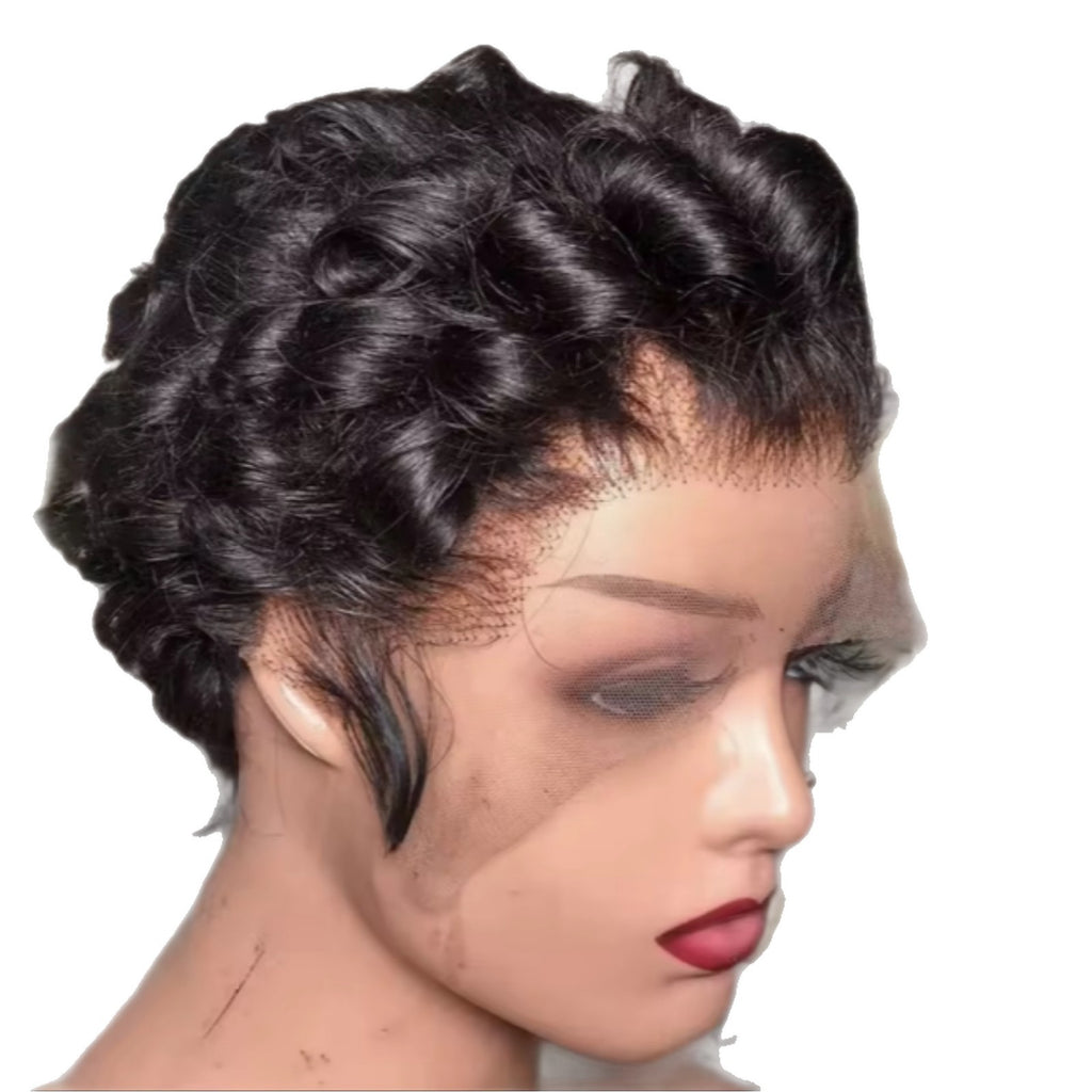 Coolhair Wig Lace Front Pixie Curls Wig Pre Plucked Hair Brazilian Short Pixie Wig Glueless Lace Frontal Human Hair Wigs