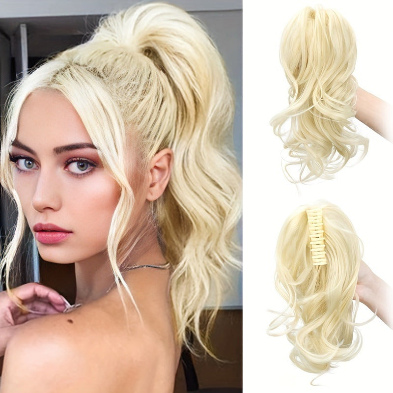Coolhair Wholesale Small 100% Density Heat Resistant Long Curly Wavy Synthetic Ponytail Wig Extensions Drawstring Ponytails
