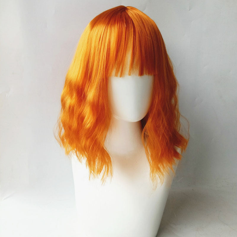 Manufacturer In-stock Wholesale Coolhair Wig Fashion Orange Air Bang Wig Body Wave Machine Made