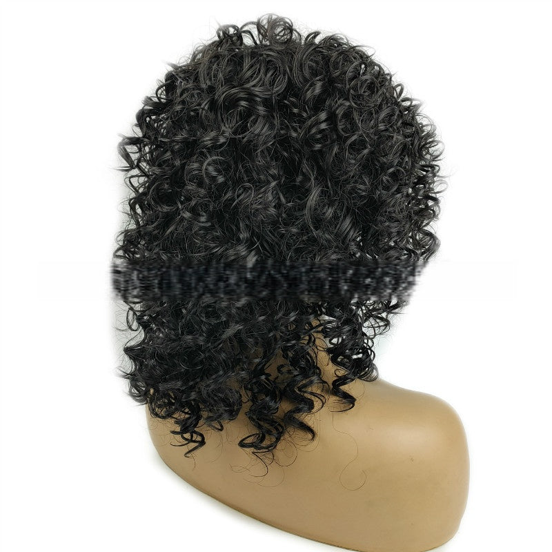 Coolhair Wholesale Afro Natural Kinky Curl Heat Resistant Synthetic High Temperature Fiber Wig Natural Hairline 100% Density
