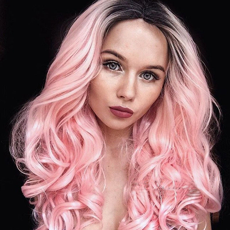 European American Body Wave Full Head Cover Women Breathable Wig 100% Density Natural Hairline Heat Resistant Gradient