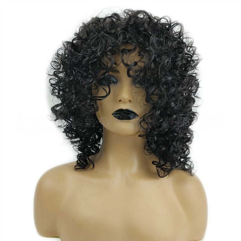 Coolhair Wholesale Afro Natural Kinky Curl Heat Resistant Synthetic High Temperature Fiber Wig Natural Hairline 100% Density