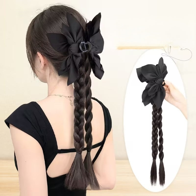 Coolhair Wig Tiktok New Design Wig Braid Hair Claw Clips Fashion Flower Twist Braid Hair High Ponytail Sweet Cool Hair Claw
