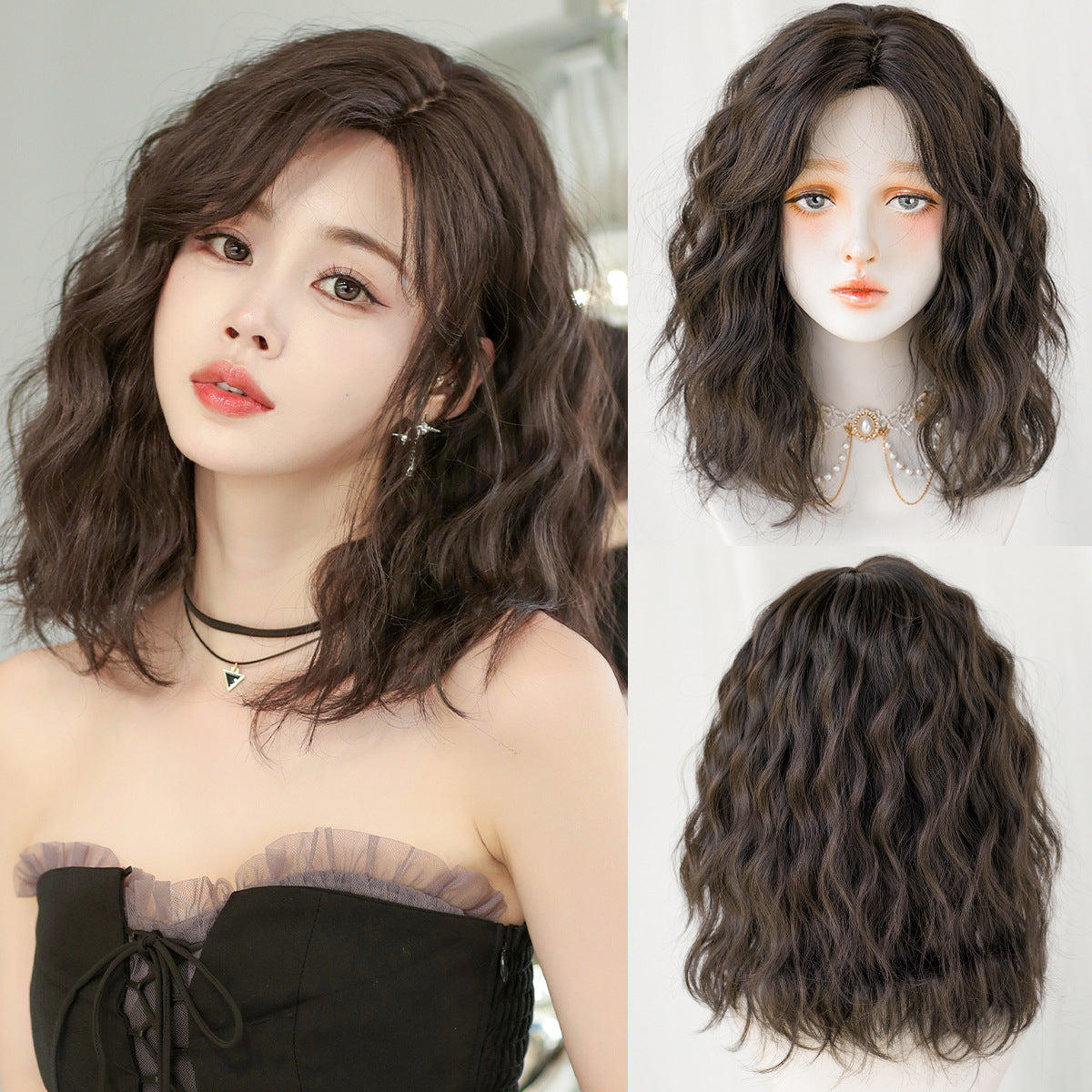 2025 Coolhair Women's New Style Short Hair Wig High Temperature Fiber Body Wave Full Head Cap Large Size 100% Density