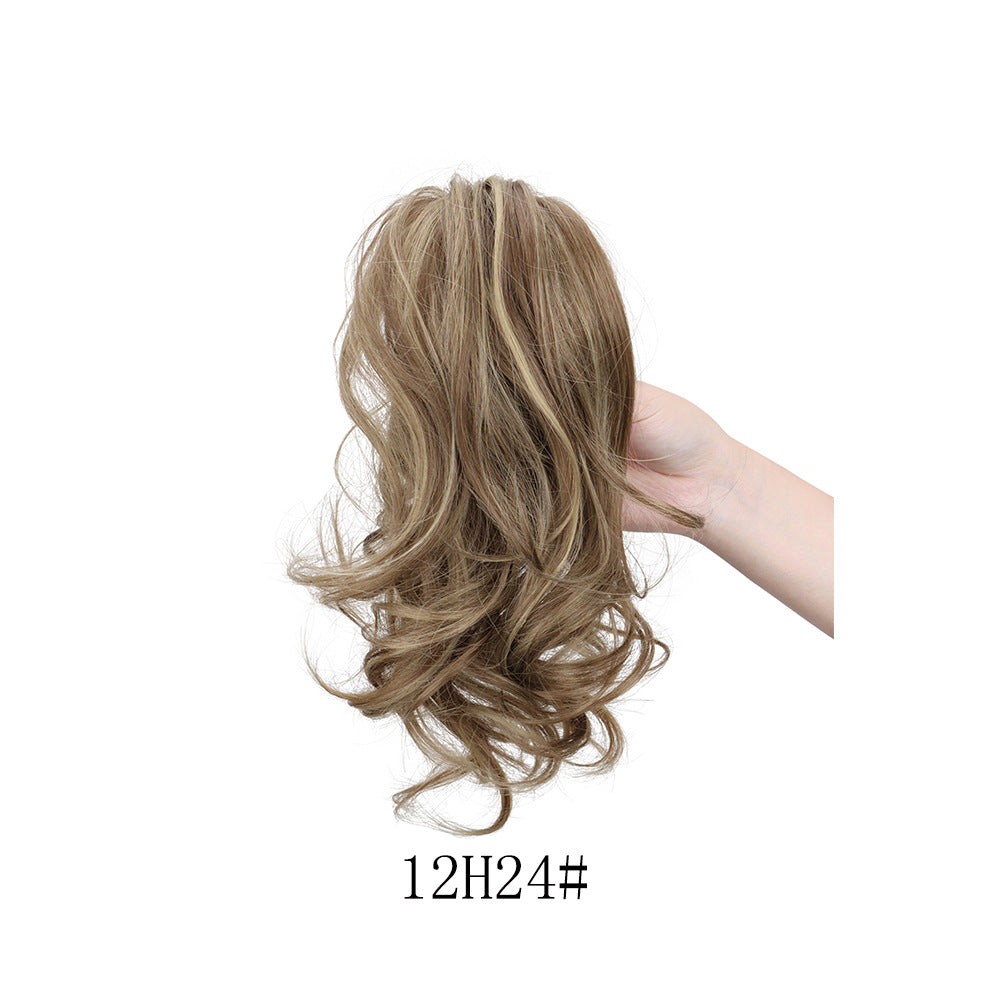Coolhair Wholesale Small 100% Density Heat Resistant Long Curly Wavy Synthetic Ponytail Wig Extensions Drawstring Ponytails