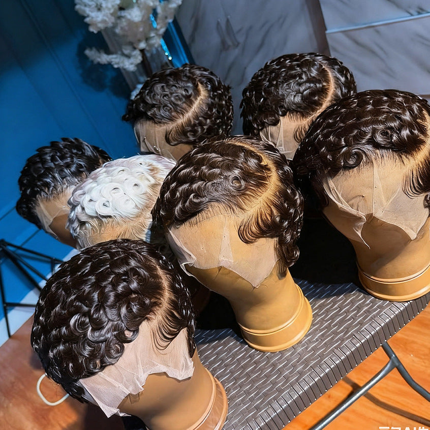 Coolhair Wig Lace Front Pixie Curls Wig Pre Plucked Hair Brazilian Short Pixie Wig Glueless Lace Frontal Human Hair Wigs