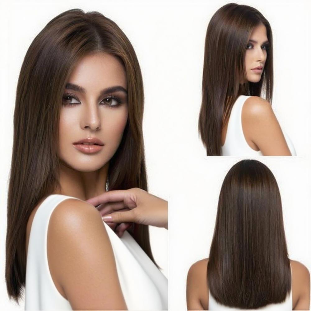 2025 Coolhair Wig Hot Selling Fashion Wig for Ladies Brown Gradient Curly Hair Transparent Lace for Women