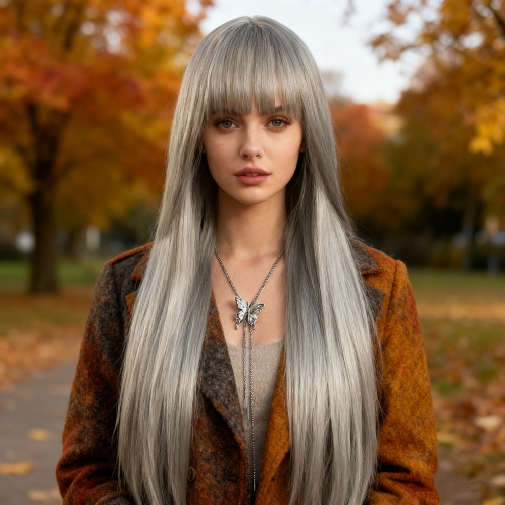 Coolhair Wig 26 Inch Long Straight Black Wigs for Women Synthetic Black Straight Wig Looking Natural Daily Party Cosplay Use