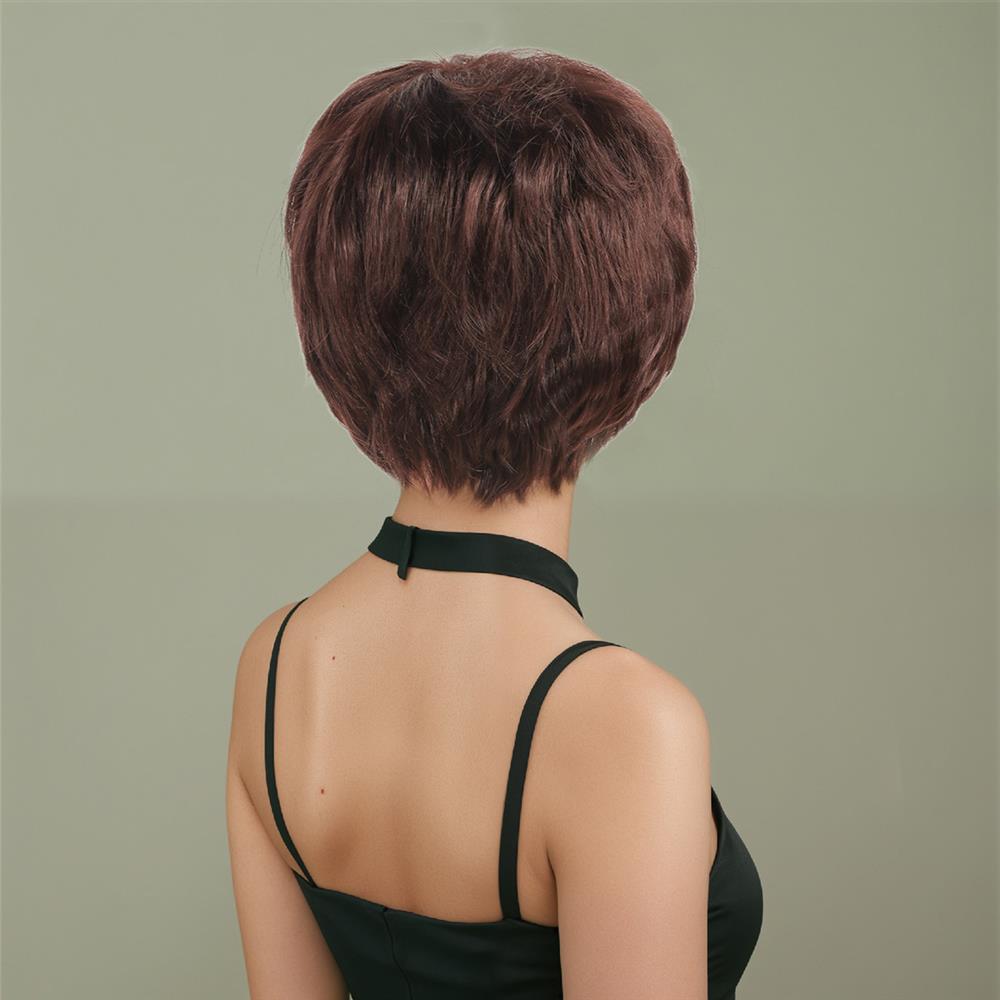 Wigs Supplier Straight Black Short Synthetic Wig with Pixie Cut Bang Coolhair Wig Daily Party Heat Resistant Wigs for Women
