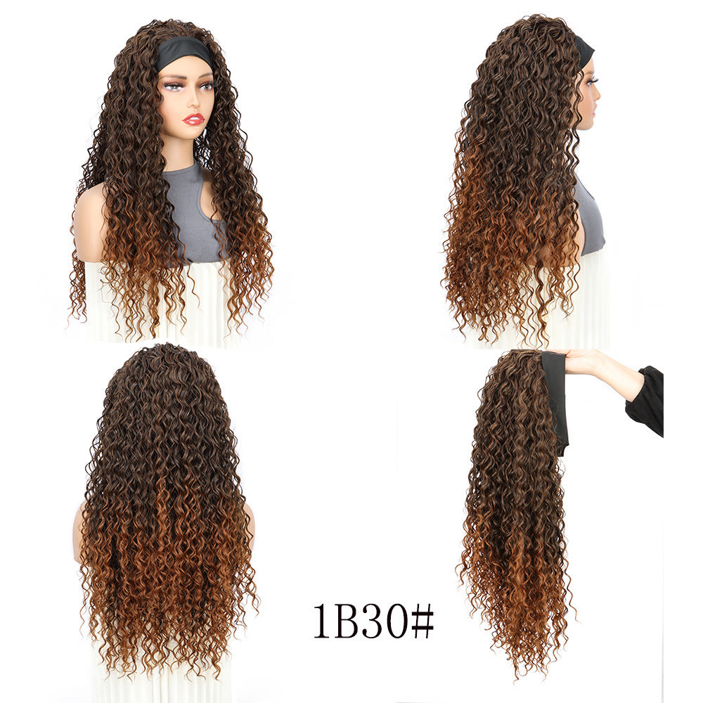 Wholesale Coolhair Wig Raw Cuticle Aligned Water Wave Hair None Lace Wigs for Black Women Glueless Headband Wig