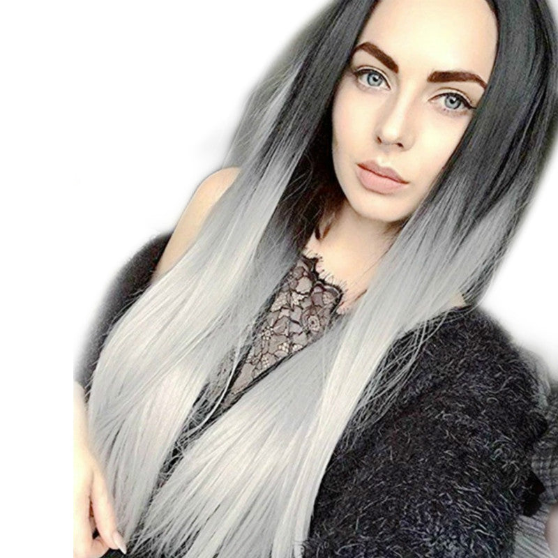 Hot Selling Body Wave Synthetic Wig for Women with Long Hair Gradient Color Heat Resistant and Natural Hairline Headband