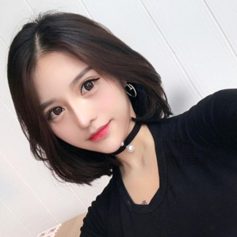 Wig for women with short hair, straight hair, bobo hairstyle, cosplay, bangs, fashion, student headgear
