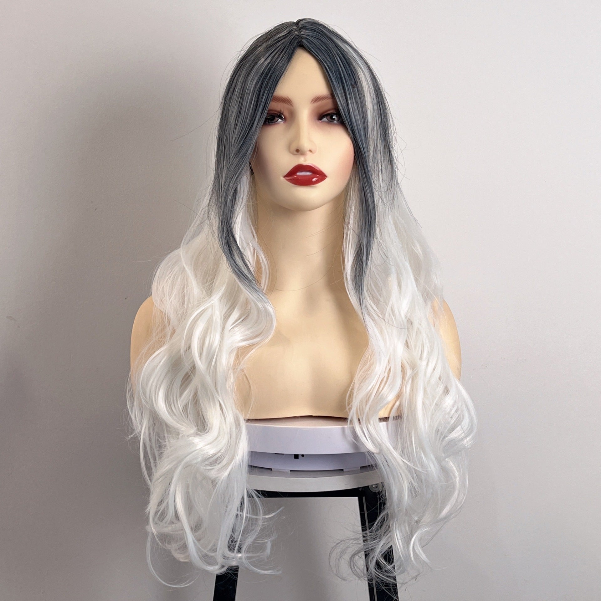 European American Body Wave Full Head Cover Women Breathable Wig 100% Density Natural Hairline Heat Resistant Gradient