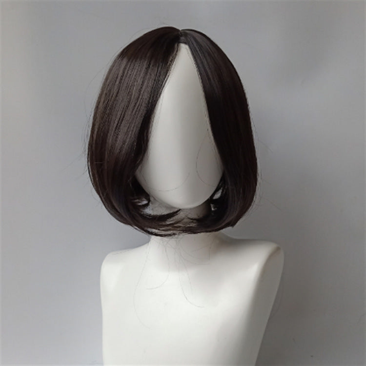 Wig for women with short hair, straight hair, bobo hairstyle, cosplay, bangs, fashion, student headgear