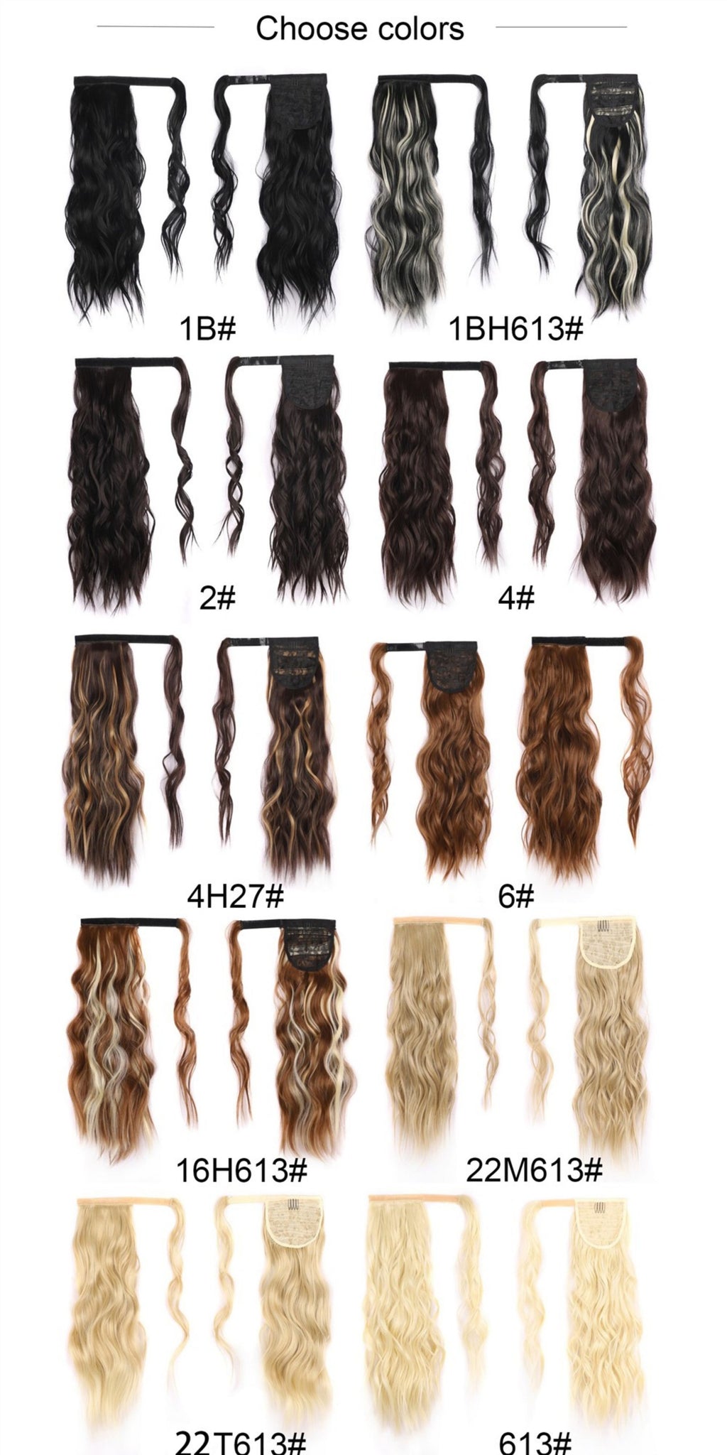 Coolhair Wig High Temperature Fiber Claw Clip Small Cap Natural Hairline Synthetic Hair Long Wavy Ponytail Extensions Women