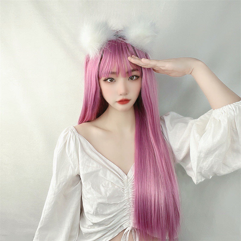 Wholesale Coolhair Wig 70cm Long Straight Natural Synthetic Wig Lolita Fashion Hair Halloween Party Anime Cosplay Wig