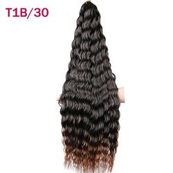 Coolhair Small Wig Loose Deep Wave Hair Bundles Super Long Synthetic Curly Wave Twist Crochet Braiding 100% Density Heat