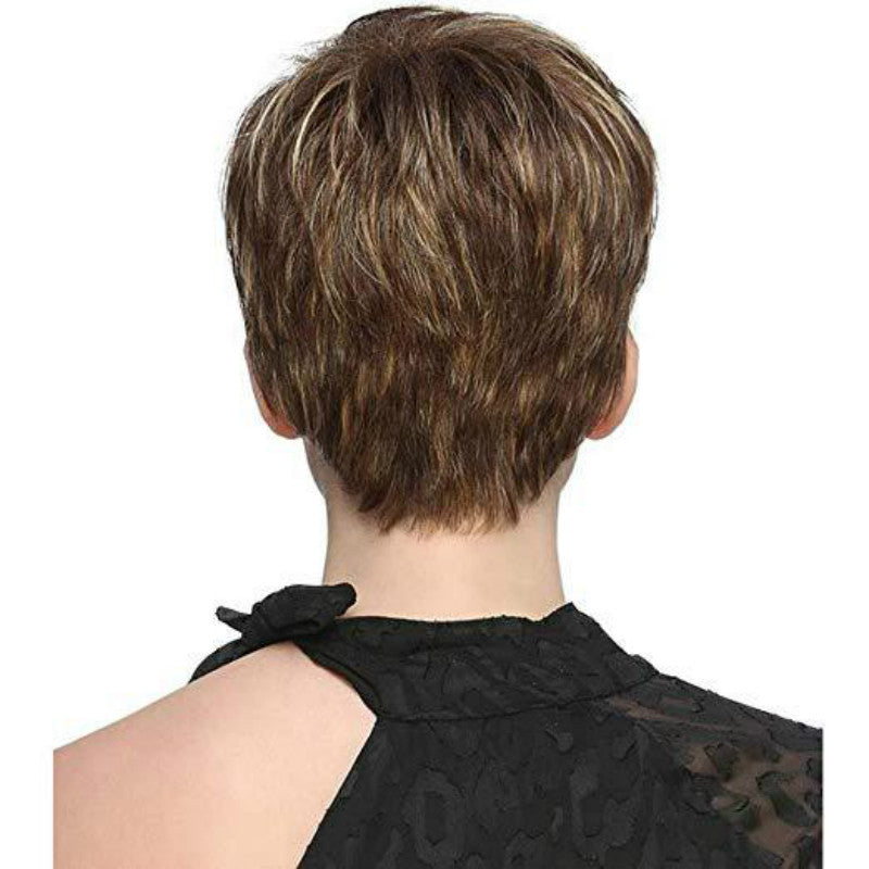 Cheapest Heat Resistant Fiber Synthetic Wigs Highlight Pixie Cut Short with Fringe Made Coolhair Wig Vendor