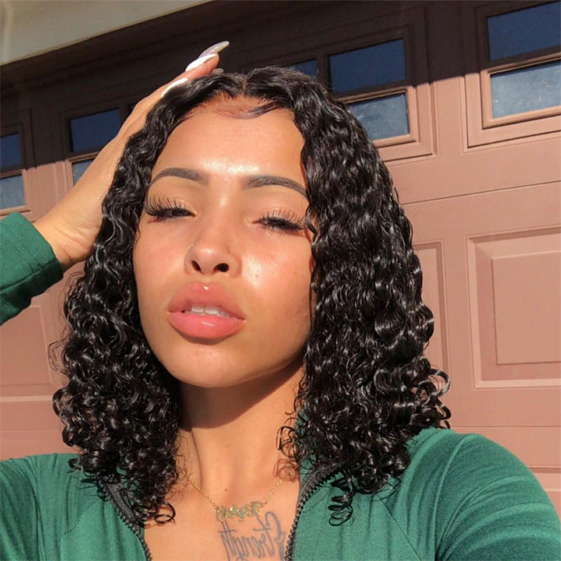 Coolhair Wig High Quality Small 100% Density Fashionable Loose Deep Wave Curly Synthetic Fiber Headband Afro Black Women