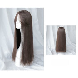 High Density Top Grade Coolhair Wig Half Hand Tied Natural Black Lace Front Machine Made Wigs for Women