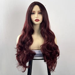 European American Body Wave Full Head Cover Women Breathable Wig 100% Density Natural Hairline Heat Resistant Gradient