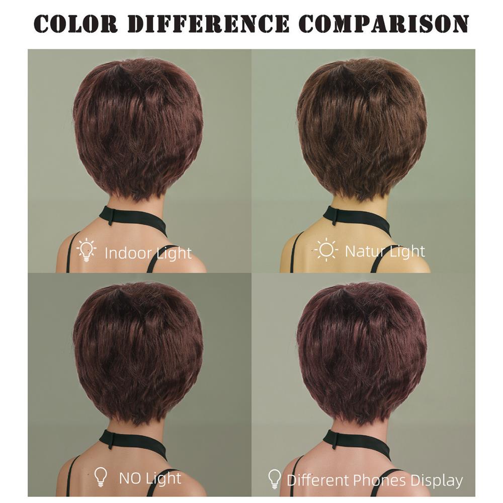 Wigs Supplier Straight Black Short Synthetic Wig with Pixie Cut Bang Coolhair Wig Daily Party Heat Resistant Wigs for Women