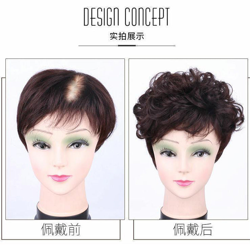 Women's Head Replacement Block New Middle aged and Elderly Mom's Short Curling Block for Whitening