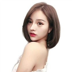 Wig for women with short hair, straight hair, bobo hairstyle, cosplay, bangs, fashion, student headgear