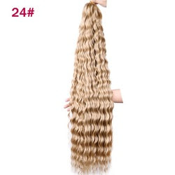 Coolhair Small Wig Loose Deep Wave Hair Bundles Super Long Synthetic Curly Wave Twist Crochet Braiding 100% Density Heat