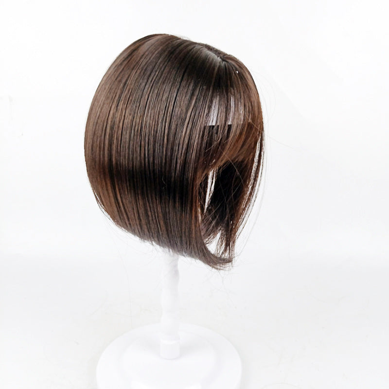 Coolhair Wig Hair Bangs Women's High-Temp Synthetic Straight Hair Topper with Fluffy Side Bangs Versatile Style for Party Wear
