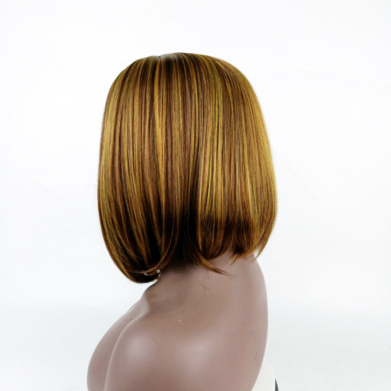 Coolhair Wig Raw Hair Blunt Cut Bob Wig Lace Frontal Blunt Cut Short Bob Lace Front Glueless Double Drawn Straight Bob Wigs