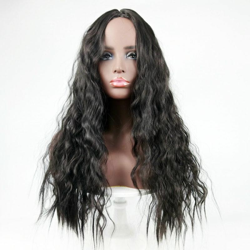 Hot Selling High Quality Coolhair Wig Dark Brown Super Wave Curly Kinky Curl Style Heat Resistant Natural Hairline