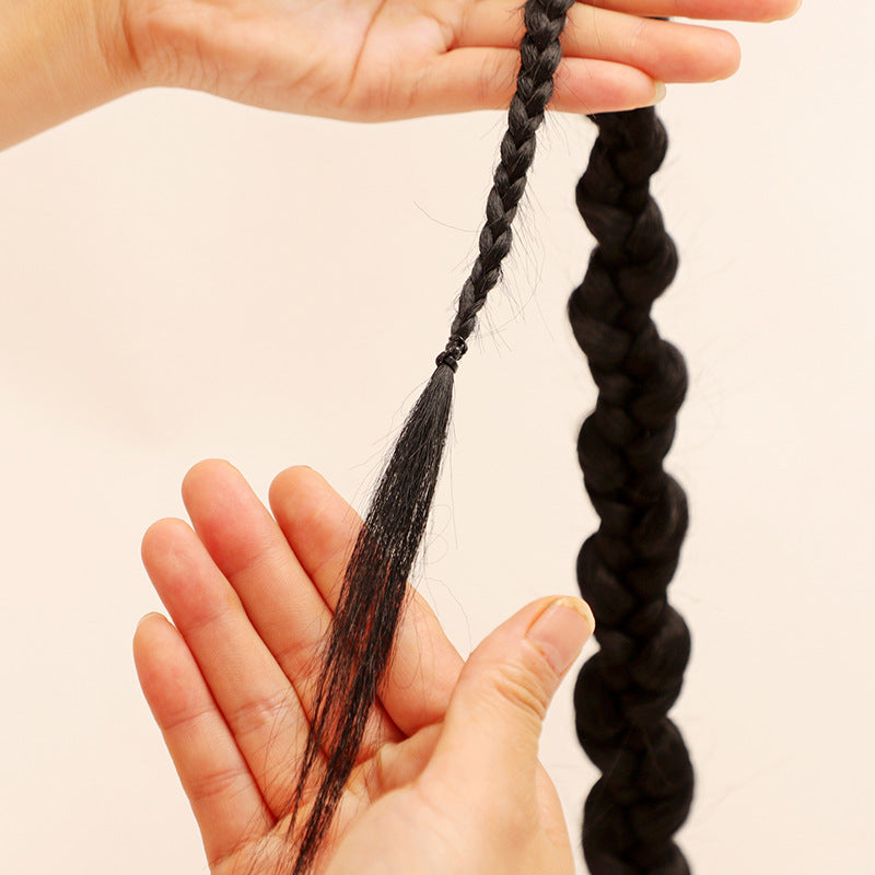 Synthetic Long Ponytail Hair Coolhair Wig African Dirty Braid Wig New Twisted Braid Single Double Ponytail Wig