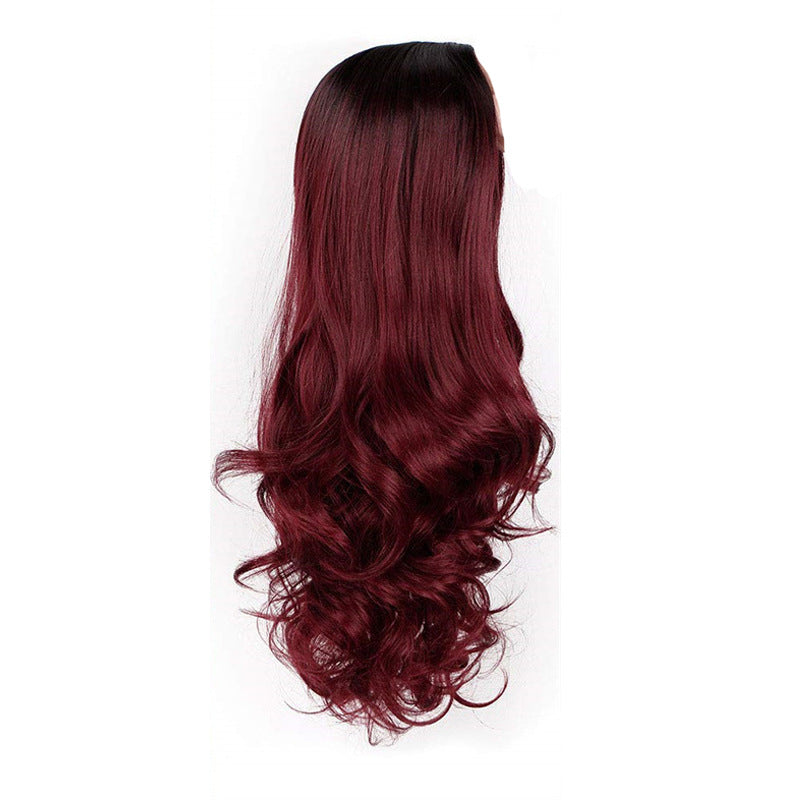 European American Body Wave Full Head Cover Women Breathable Wig 100% Density Natural Hairline Heat Resistant Gradient