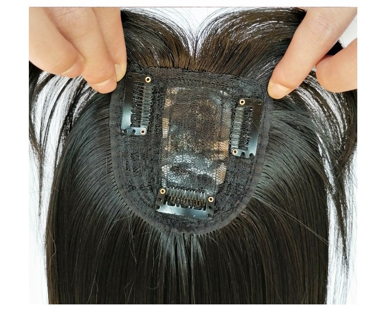 Coolhair Wig Hair Bangs Women's High-Temp Synthetic Straight Hair Topper with Fluffy Side Bangs Versatile Style for Party Wear