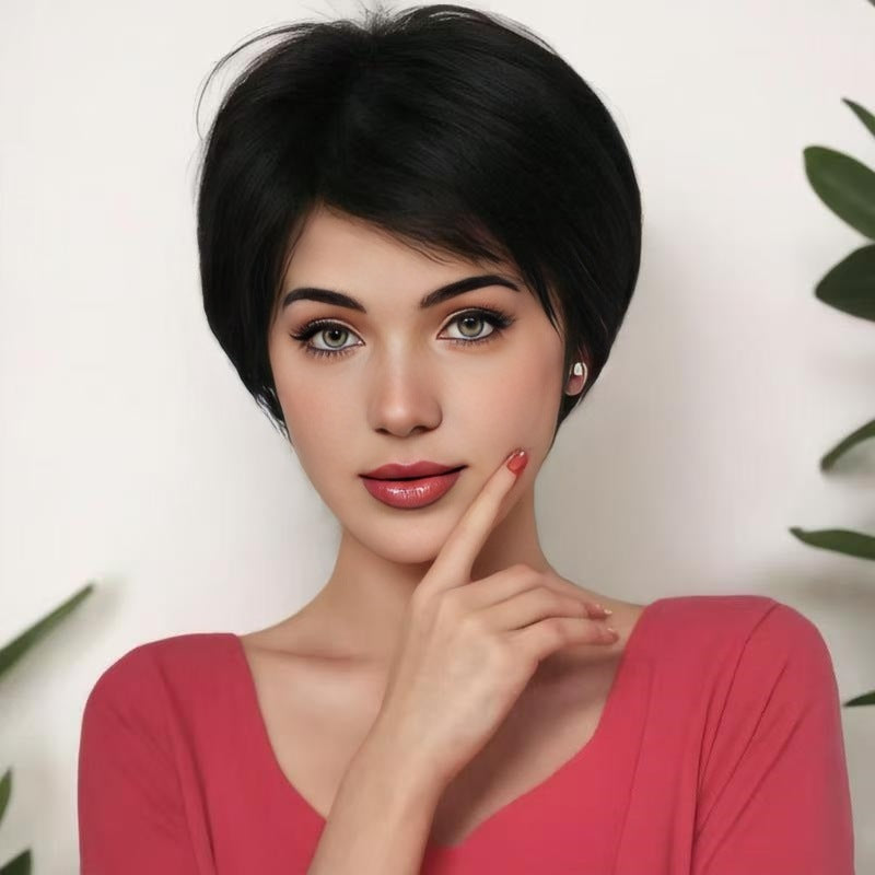 2025 Coolhair Wig Popular Fashion Wigs Brown Salon Hair Wig Short Hair With Bangs for White Women