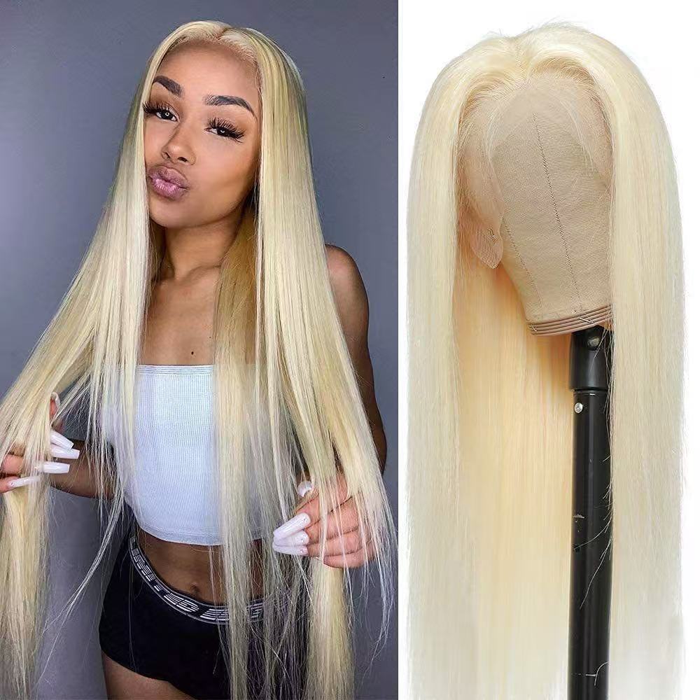 Coolhair Wig Honey Blonde Straight Lace Frontal Wigs Hd Transparent Full Lace Wig Raw Human Hair 200% Density for Black Women