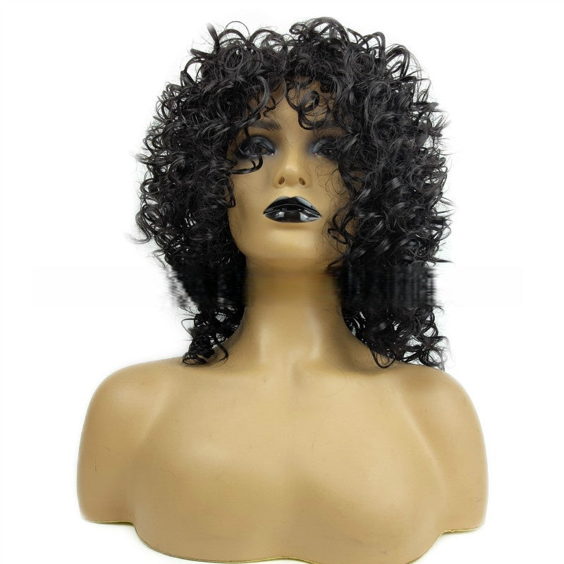 Coolhair Wholesale Afro Natural Kinky Curl Heat Resistant Synthetic High Temperature Fiber Wig Natural Hairline 100% Density