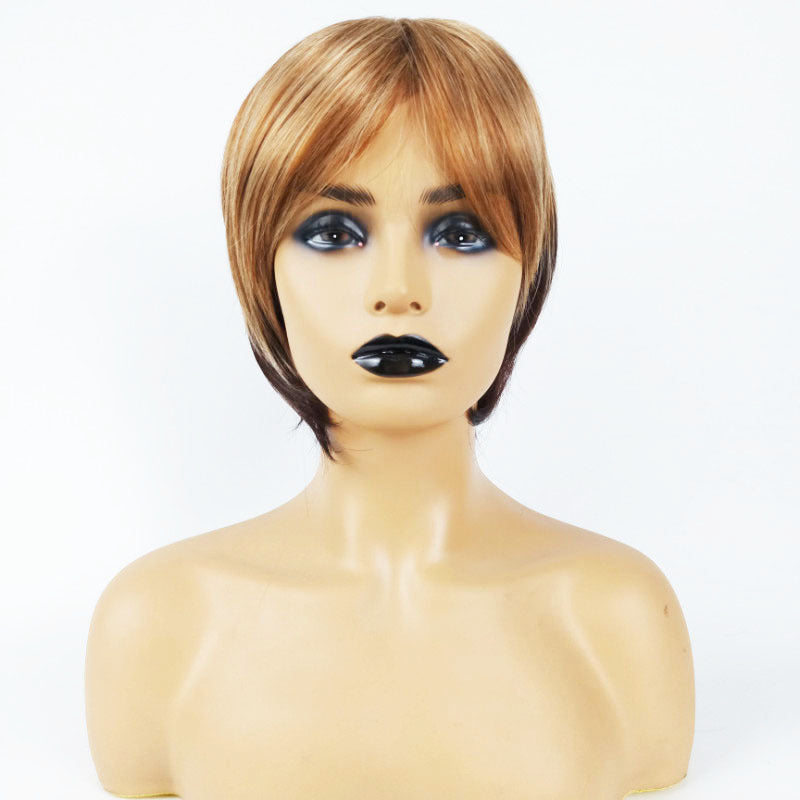 Coolhair Wig High Quality Heat Resistant Women Mechanism Synthetic Wig with Bang Layered Short Wig for Women