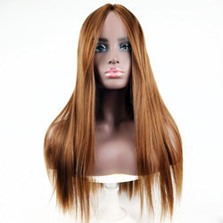 Coolhair Dark Silky Straight Wig Small Cap 100% Density Heat Resistant Natural Hairline for Women