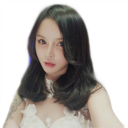 Wig medium long hair fluffy long curly hair feminine temperament face repair synthetic wig female