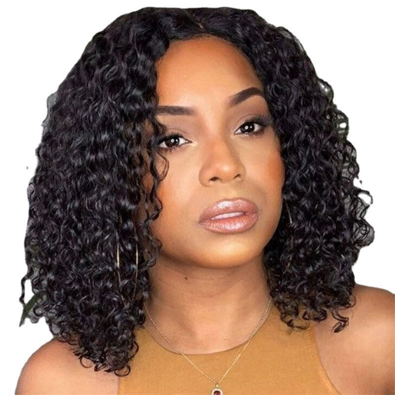 Coolhair Wig High Quality Small 100% Density Fashionable Loose Deep Wave Curly Synthetic Fiber Headband Afro Black Women