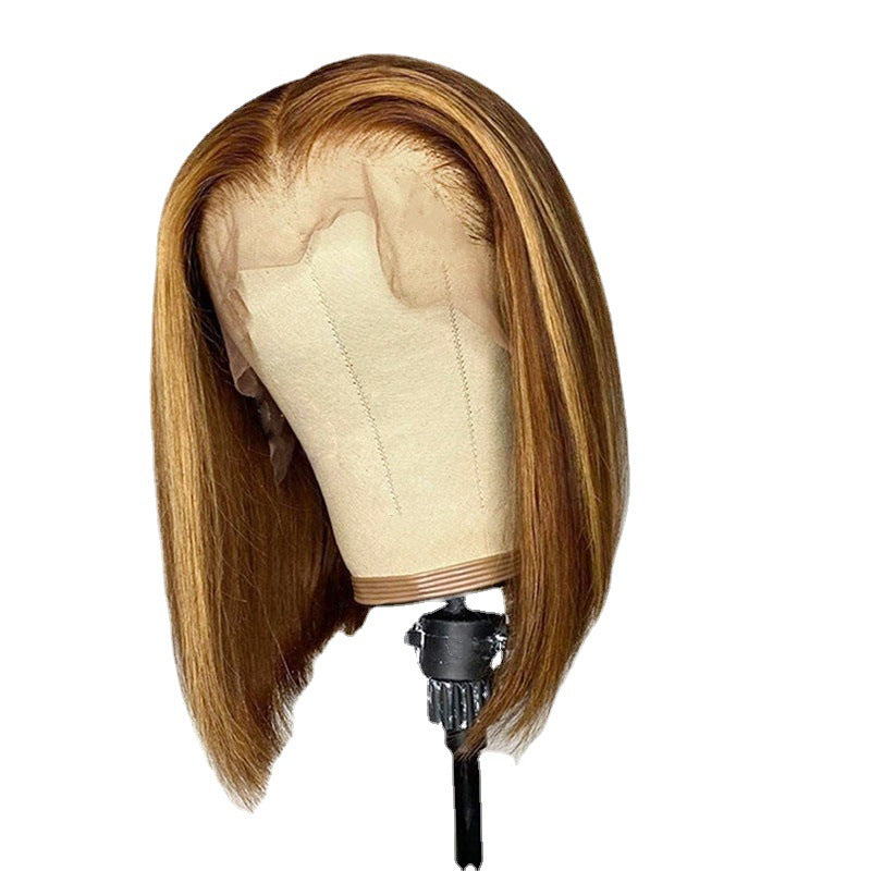 Coolhair Wig Raw Hair Blunt Cut Bob Wig Lace Frontal Blunt Cut Short Bob Lace Front Glueless Double Drawn Straight Bob Wigs