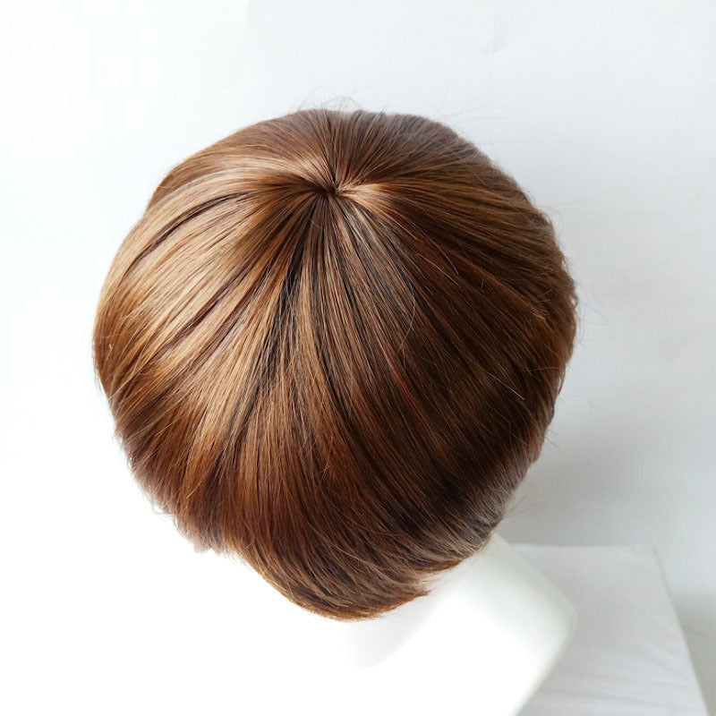 African women's short straight hair with slanted bangs manufacturer wholesale high temperature silk wig and headband