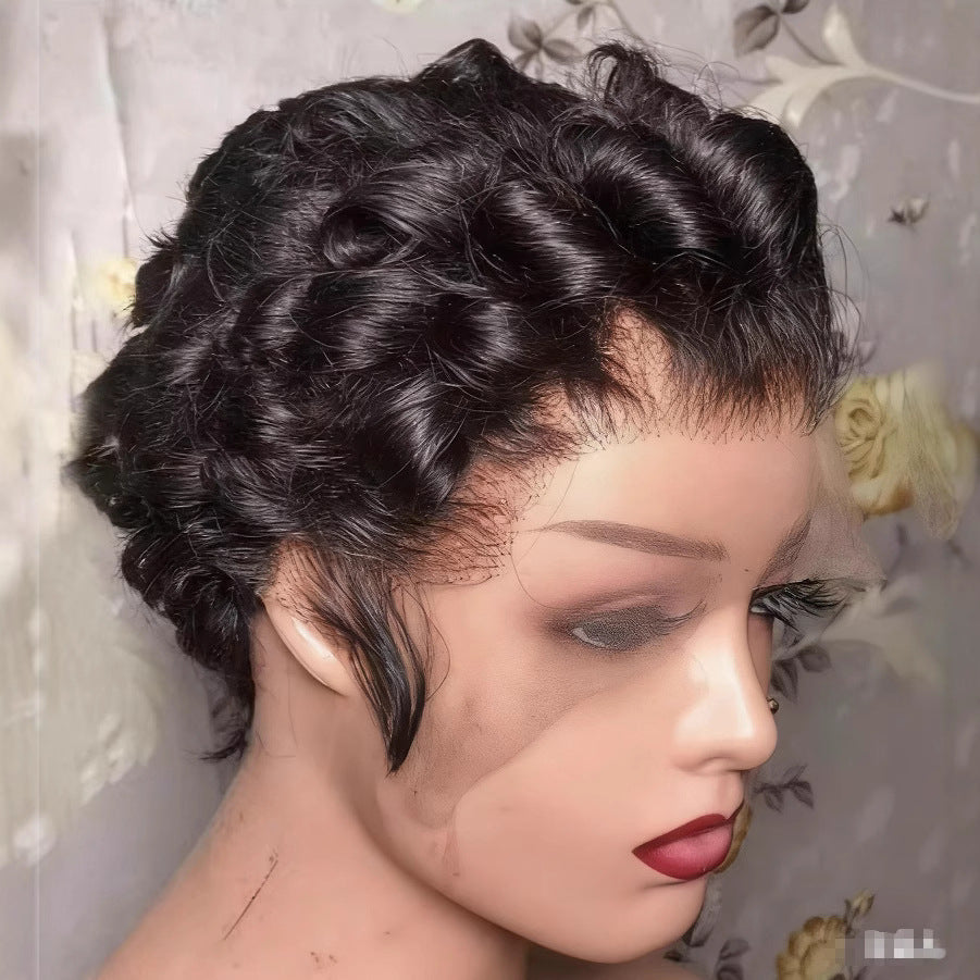 Coolhair Wig Lace Front Pixie Curls Wig Pre Plucked Hair Brazilian Short Pixie Wig Glueless Lace Frontal Human Hair Wigs
