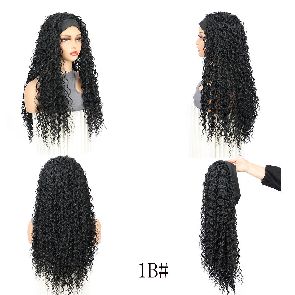 Wholesale Coolhair Wig Raw Cuticle Aligned Water Wave Hair None Lace Wigs for Black Women Glueless Headband Wig