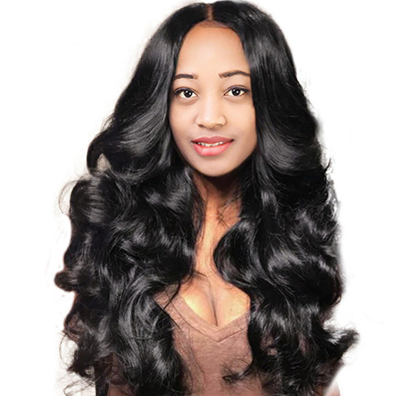 African Cross Border Wig Women's Fashion Division Large Wave Long Curled Hair Chemical Fiber Wig Head Cover Female Manufacturer