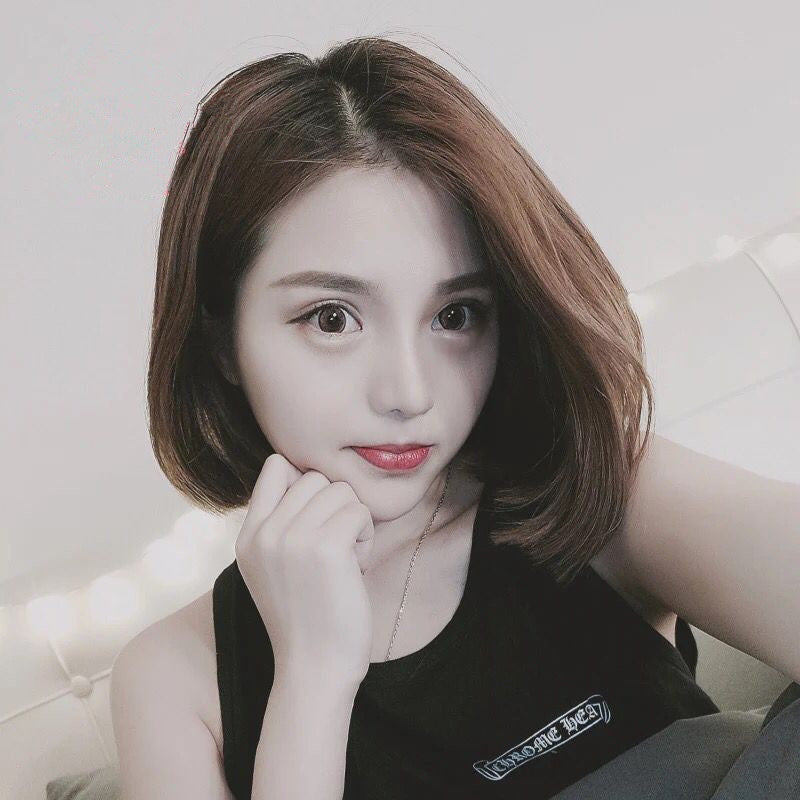 Wig for women with short hair, straight hair, bobo hairstyle, cosplay, bangs, fashion, student headgear