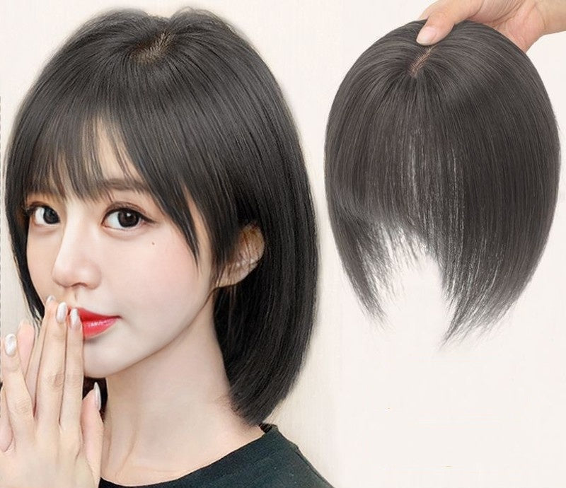 Coolhair Wig Hair Bangs Women's High-Temp Synthetic Straight Hair Topper with Fluffy Side Bangs Versatile Style for Party Wear