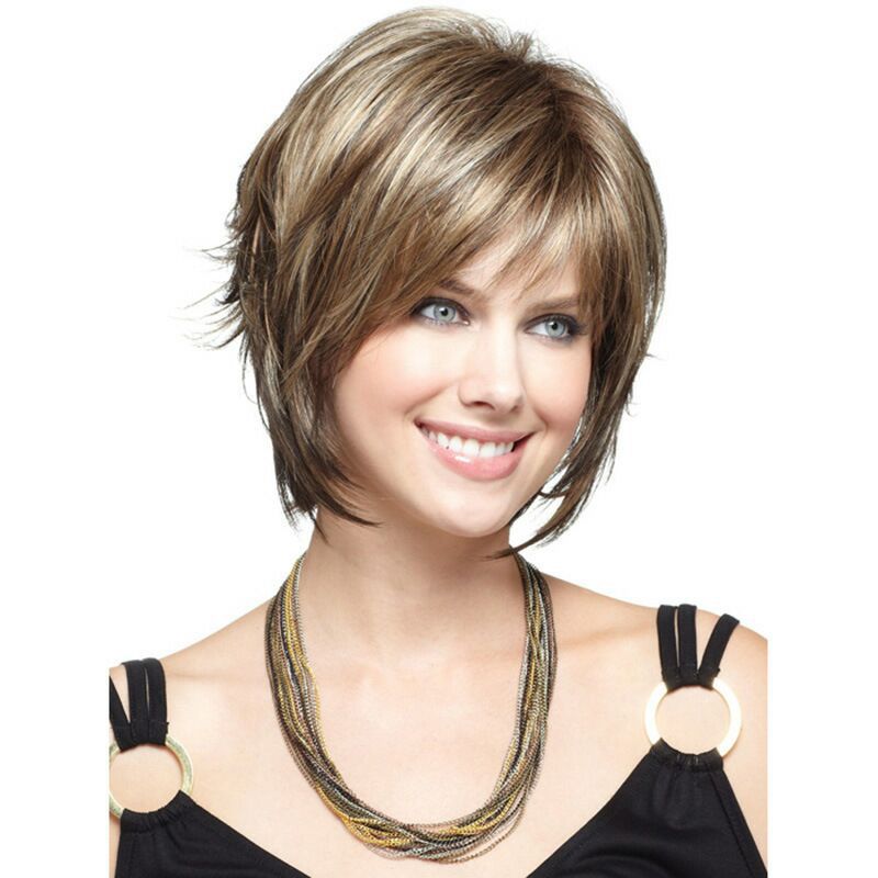 Coolhair Wig High Quality Heat Resistant Women Mechanism Synthetic Wig with Bang Layered Short Wig for Women